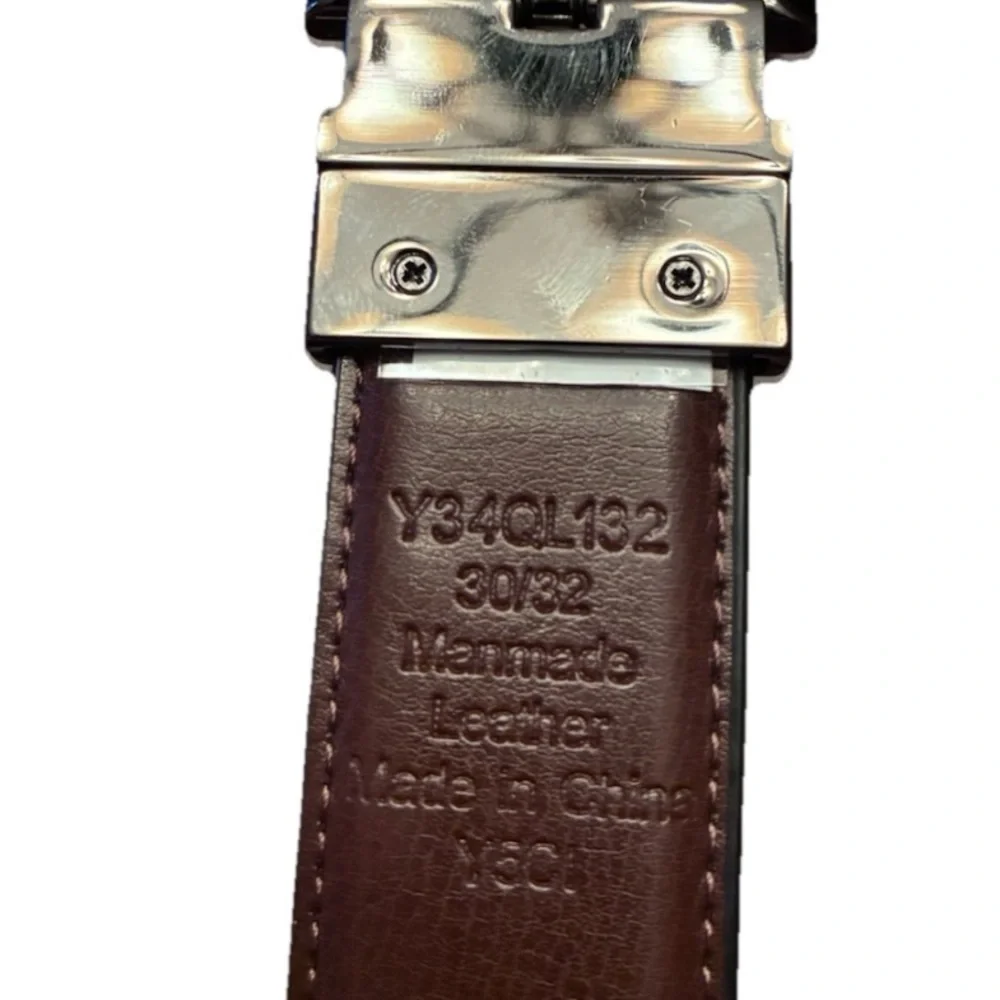 Boys Brown and Black Reversible 100% Leather Belt, Size 30/32